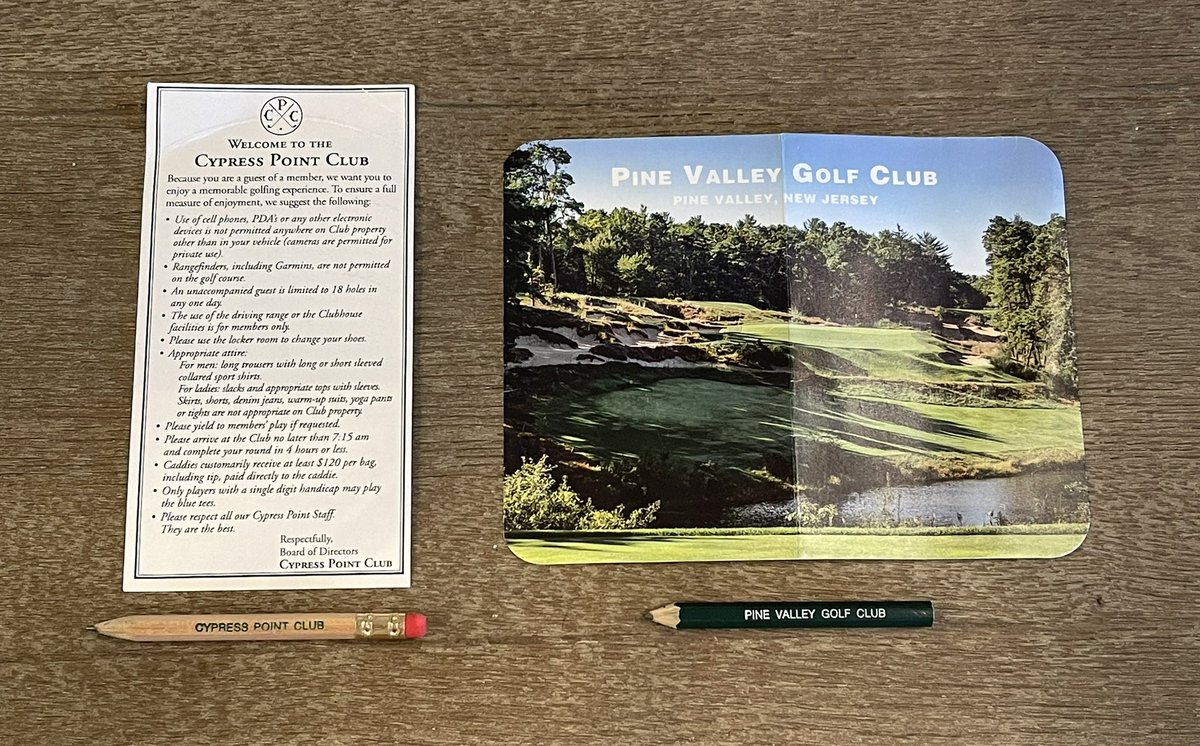 The Society of Golf Historians Giveaway Item #67 Pine Valley &amp; Cypress Point items including pencils 

To enter to win you must like, retweet &amp; leave a comment expressing your interest in the item. 

Winner will be selected Sunday morning.