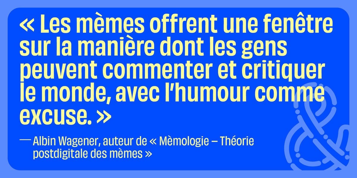Rencontre avec @francoisjost, auteur de « Est-ce que tu mèmes ? » <a href="/CNRSEd/">CNRS Editions</a> et @albinwagener qui publie « Mèmologie – Théorie postdigitale des mèmes » <a href="/UGA_Editions/">UGA Éditions</a>, deux ouvrages pour décrypter ce que ces objets incontournables du web disent de nous 👇
usbeketrica.com/fr/article/en-…