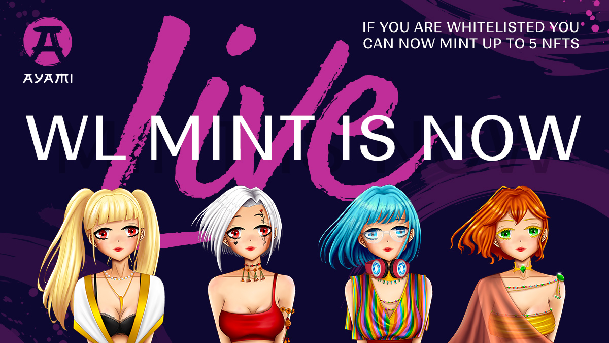 🚨 OUR WHITELIST MINT IS LIVE!! 🚨

🌐 Official Website: ayami.io / mint.ayami.io
🌸 WL mint: 550 $ROSE per NFT🌹
👉 Max mint per wallet: 5 NFTs

#WeAreAyami #Oasis #NFTCommunity