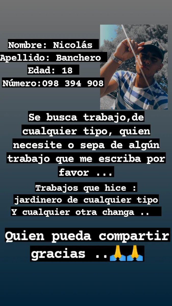 pataeizmendi's tweet photo. Nico es uno de mis ahijad@s, vive en Nuevo Comienzo y necesita laburar.

Le damos una mano entre Tod@s !?

Si se animan a Rt, genial!

Gracias! https://t.co/DtKh7pvPlC