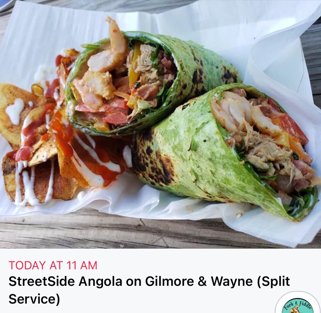 Fork_and_Fiddle's tweet image. We’re here and opening soon for lunch on this gorgeous Saturday! Rain might set in later, so come early to get your fiddler fix, Angola! Can’t wait to see everyone! #forkandfiddle #fiddlerfix #followthatbigorangetrailer