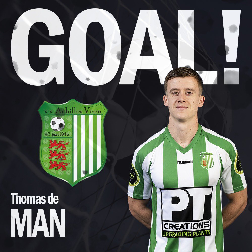 AchillesVeen's tweet photo. 88’ GOAL ACHILLES VEEN! Thomas de Man maakt de hattrick compleet. 7-0! #achach https://t.co/eUKr7LHoNp