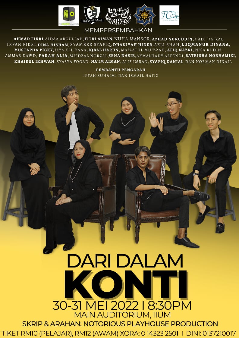 📽️ *TEATER DARI DALAM KONTI* 📽️

*PROMOSI 12 - 19 MEI*
Early Bird Ticket: RM8 SAHAJA!
Beli 3 percuma 1
Untuk tempahan tiket, sila hubungi :
👩🏻‍💻 _Sis Ixora_ (wasap.my/60143232501)
👩🏻‍💻 _Sis Dini_ (wasap.my/60137210017)

atau tekan di link yang tertera   forms.gle/HTwALwMqRZ6rgo…