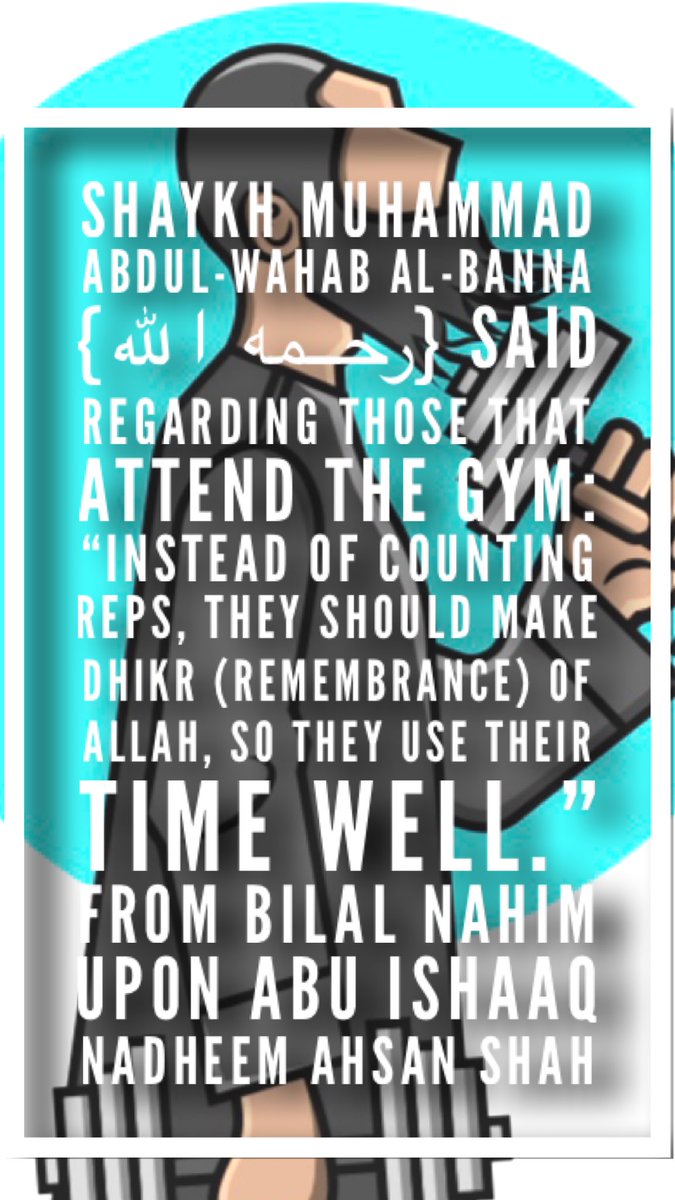 AlHayaauHayaati's tweet photo. A beneficial reminder from our father Shaykh Muhammad Abdul-Wahab Al-Banna, may Allah have mercy upon him, for those that attend the gyms. Barak Allahu feek ⁦@DeenBot⁩ for sharing this statement with us #useyourtimewell #reps https://t.co/5rCNFrKh6Q