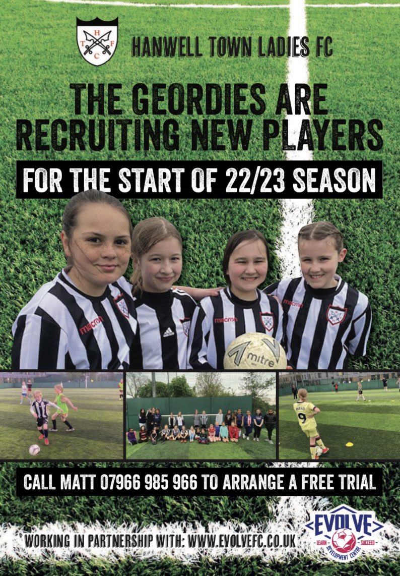If you are in school year 8 and love football as much as we do, now could be the perfect time to join Hanwell Town Ladies FC