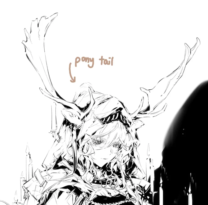 Tip when drawing Candle Knightif you look closer chuzenji's illust You can see that she has a ponytail 