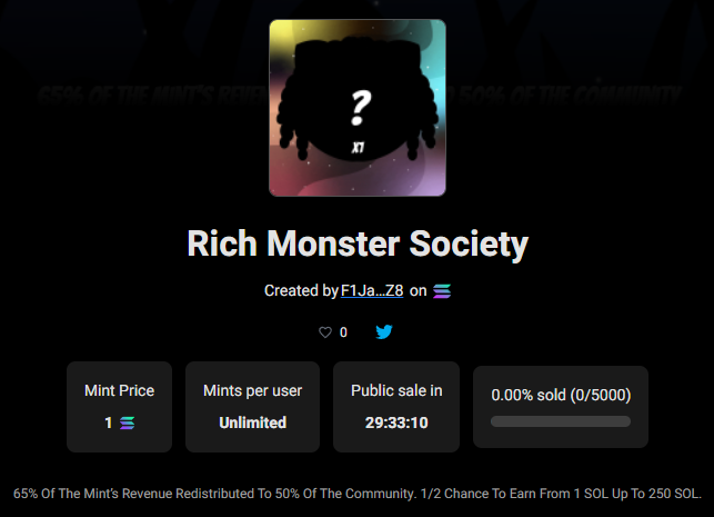 Rich Monster - MINT IS LIVE tweet media