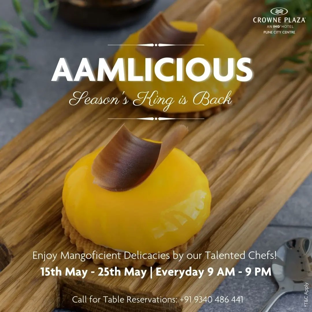 crowneplazapun's tweet photo. It's Aamlicious @crowneplazapunecitycentre 

Savour delectable spread of Mango Mastani, Mango Phirni, Mango Cheesecake and so much more this Mango Fest from 15th May - 25th May!! 

Visit Crowne Plaza Pune City Centre today! 
.
.
#mangofest #mangostsav #mangolicious #foodie https://t.co/i6dfaAThYE