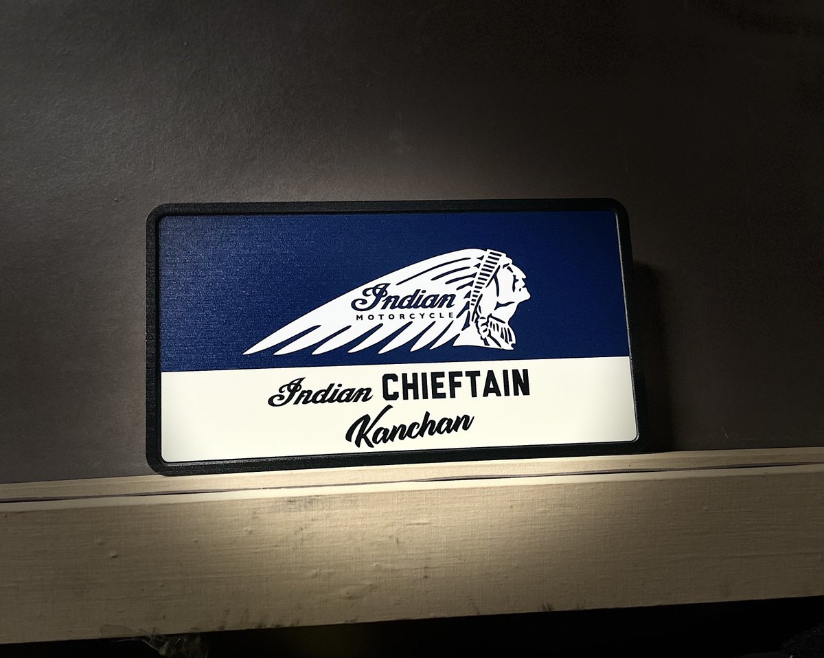 randoseru_kan's tweet image. オリジナルサインプレート作った！
やべぇ…😍😍😍😍

 #Indian
#indianmotorcycle 
#indianchieftain 
 #Chieftain
#インディアン
#インディアンモーターサイクル 
 #インディアンチーフテン
 #チーフテン