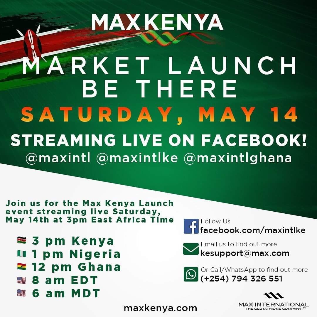mathewChepchie4's tweet photo. Today Marks the entry of Max International LLC into the country. Max is a Neutraceutical and Beauty company and is dedicated at encouraging Kenyans to strengthen their immune systems. The company is already operational in 20 countries
 #MaxInKenya https://t.co/oFB49B11tA