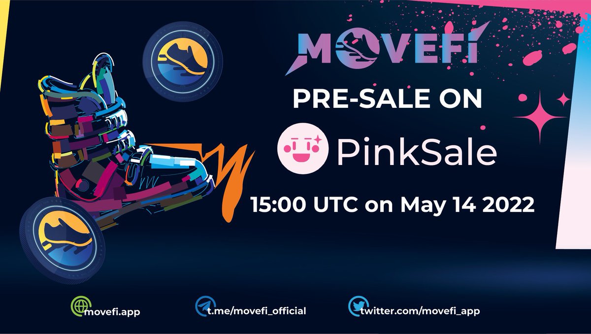Gems_1000x's tweet photo. Very hyped on #MoveFi

#MoveFi is a leading Web 3.0 Fitness-Fi project that allows users to lead a healthy &amp; active lifestyle while earning

PreSale live today 15:00 UTC 

https://t.co/Q3mLwhD3qR

KYC✅+RELEASE APP #M2E IN MAY 2022

#MoveToEarn #Playtoearn #Move2Earn #steptoearn https://t.co/nniiX0KdUZ