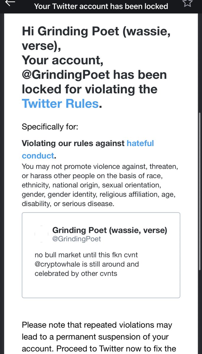 very nice of you twitter for protecting the scammers from “harassment”