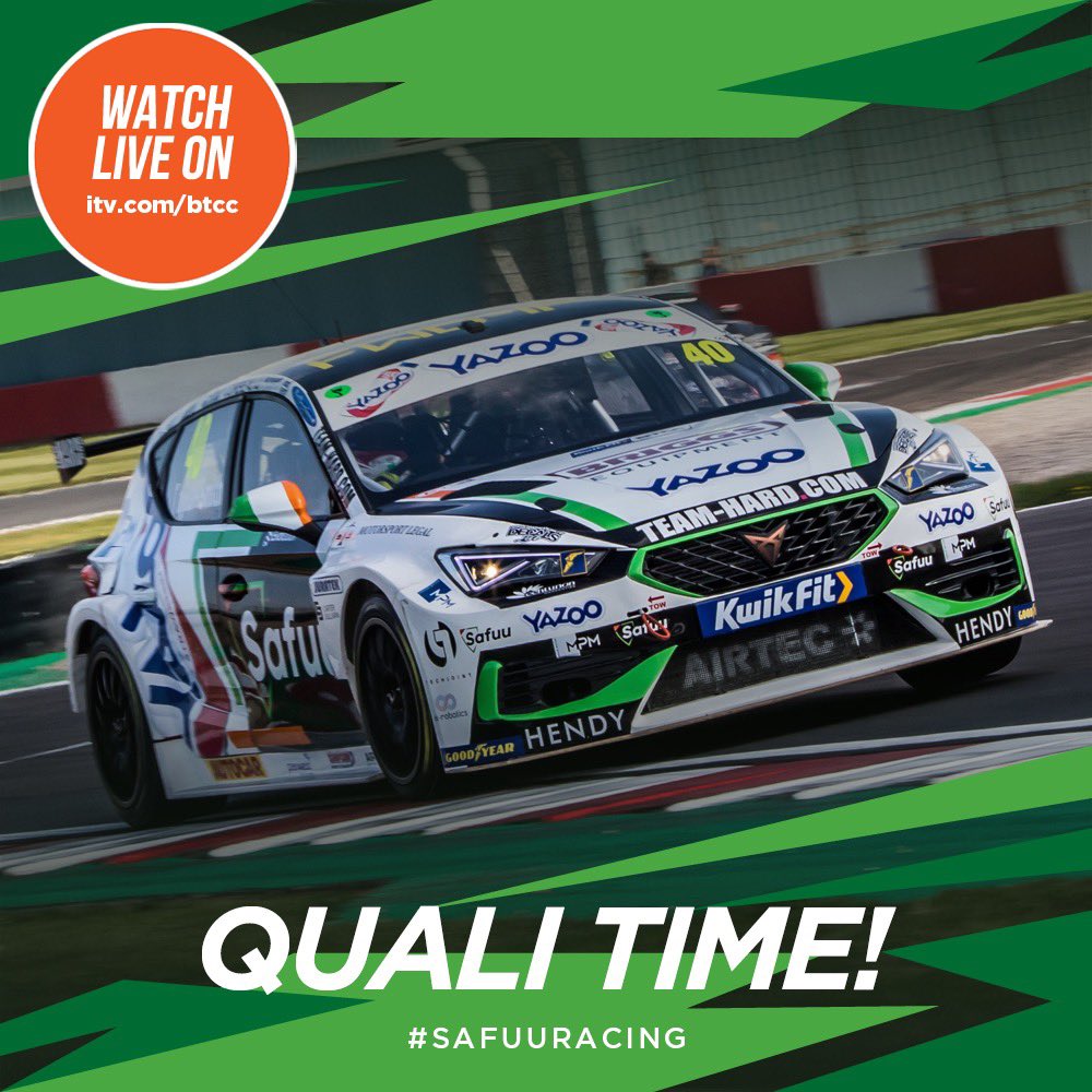 #Quali time to set some fast laps, let's go Team Safuu! ⚡️ Watch all of the action online ➡️ itv.com/btcc #SRT #SafuuRacing #TeamSafuu #BTCC #Nicolas28 #Aron40 #BrandsHatchIndy @nicolashamilton <a href="/AronTaylorSmith/">Árón Taylor-Smith</a> <a href="/TeamHardRacing/">Team HARD. Racing™</a>