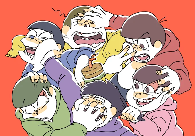 6人ちゃんと揃ってる絵あんま描いてないなあ 