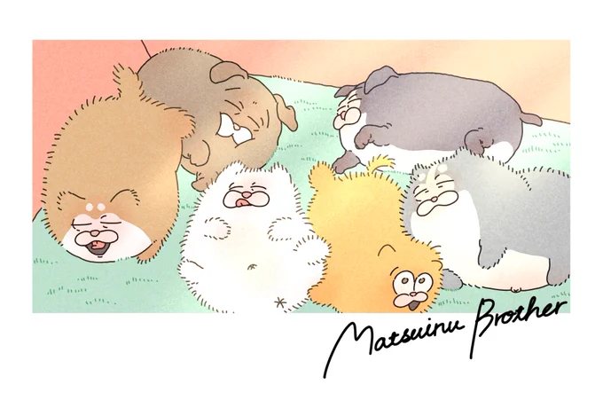6人ちゃんと揃ってる絵あんま描いてないなあ 