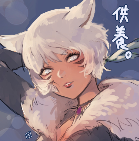 y'shtola rhul 1girl solo animal ears short hair cat ears facial mark miqo'te  illustration images