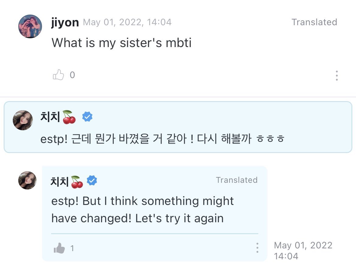 PRODJlSOO's tweet photo. istg she changes every week bc last time she posted she said estp😭 https://t.co/myDzHd9O4g