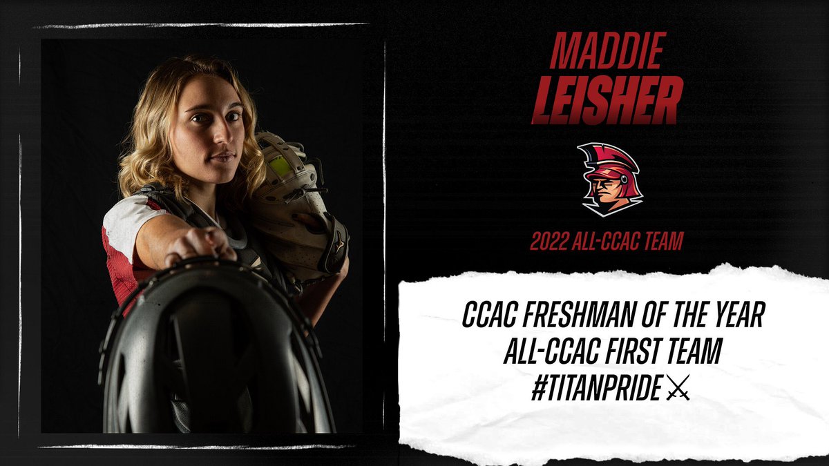 Congrats to <a href="/IUSBsoftball/">IUSBsoftball</a> catcher Maddie Leisher, your <a href="/CCACSports/">CCAC</a> Freshman of the Year and First Team selection!

#TITANpride⚔️
