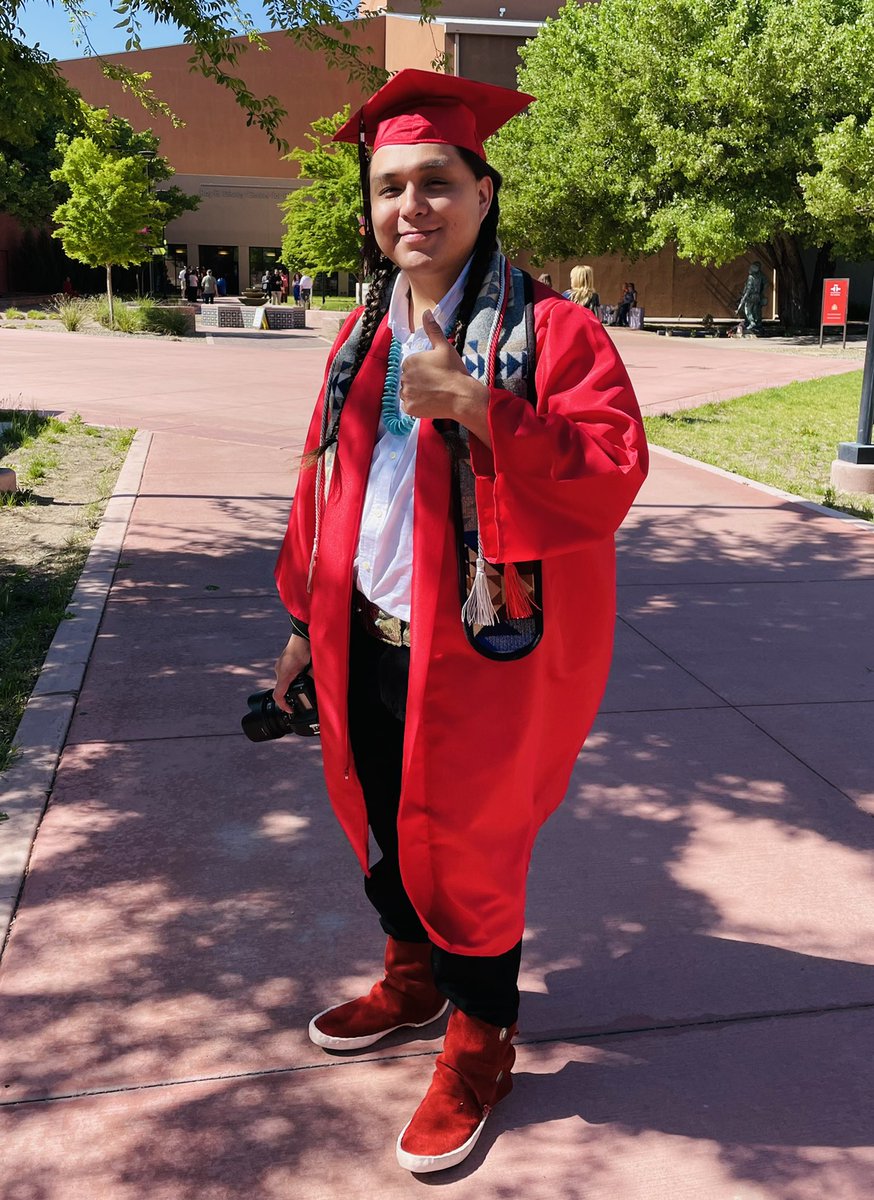 So proud of you, ShiYazh Joshua Mike-Bidtah! Bachelor of Fine Arts #UNMGrad #NavajoNation #UNMGraduation2022