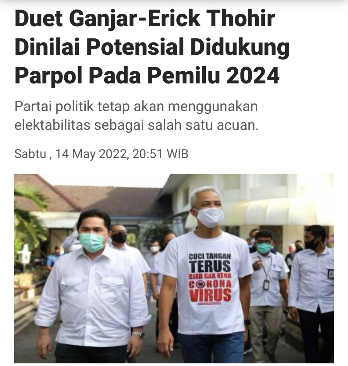 Duet Ganjar-Erick Thohir, gimana menurut pendapat netizen ?