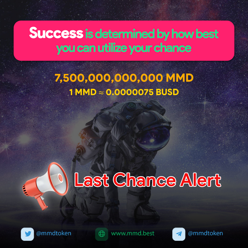 mmdtoken's tweet photo. 😱 Clock is ticking

‼️ We sell less than 0.03% of token, it's hard to list MMD on exchanges if we don't reach our sell point!

💎 DON'T MISS THIS OPPORTUNITY
💸 1 MMD = $ 0.0000075

👉 https://t.co/ykhalYwpuN

💥Contract: 0xea3e92dc44a869df0cee5dd03678d6359abdb357 https://t.co/3NRYFwGKRa