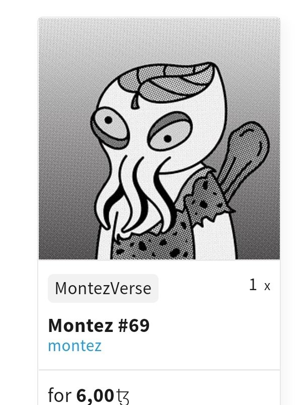 montezverse's tweet photo. MontezUpdate.

Montez #69 Sold for 6 $xtz.
Thank you for grabbing this from primary.
Still 2 montez in primary.

#tezos #tezosnft #CleanNFT https://t.co/qIE8q8hbsX