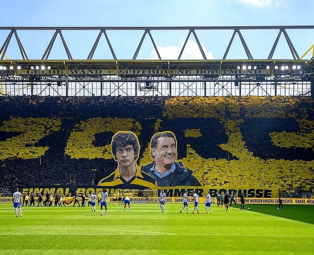 Dortmund yellow wall this afternoon #BVB #Dortmund