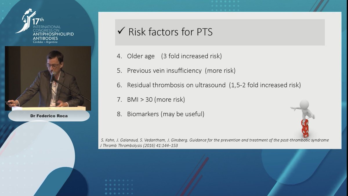 lauraandreoli80's tweet image. ⚠️ Watch out for #postthromboticsyndrome in patients with #antiphospholipidsyndrome 

Dr Roca’s overview on
🔵 risk factors
🟢 prevention 
🟠 treatment 

#ICAPA2022 🇦🇷 #APSmatters
