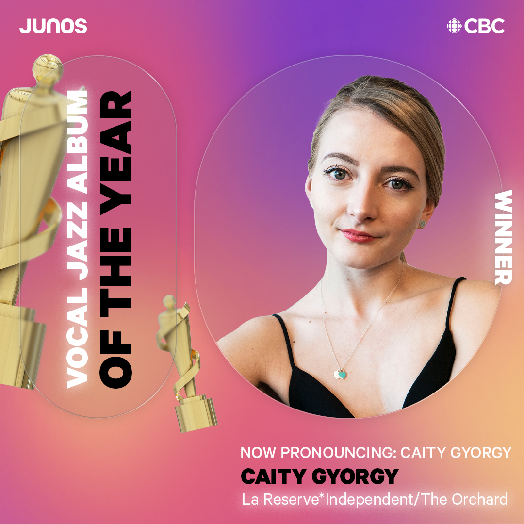 TheJUNOAwards's tweet photo. And the winner for Vocal Jazz Album of the Year is…

‘Now Pronouncing: Caity Gyorgy’ - @CaityGyorgy https://t.co/Lk0S19EiCv