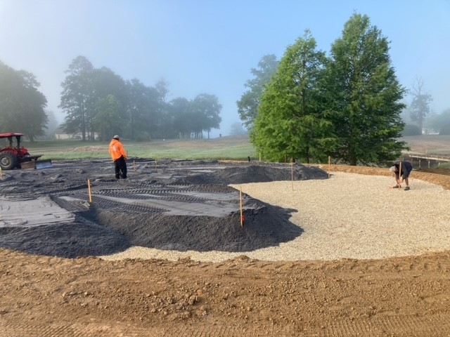 MoneyHill1's tweet photo. On the course with Jason Ward // CGCS

We have 8 holes on the front nine complete with drainage and greens mix and we have begun installing irrigation.  Once 4 holes are complete, the grassing process will begin pending weather conditions.

#NewCourseUnveiling #Fall2022 https://t.co/BYOLH833VE