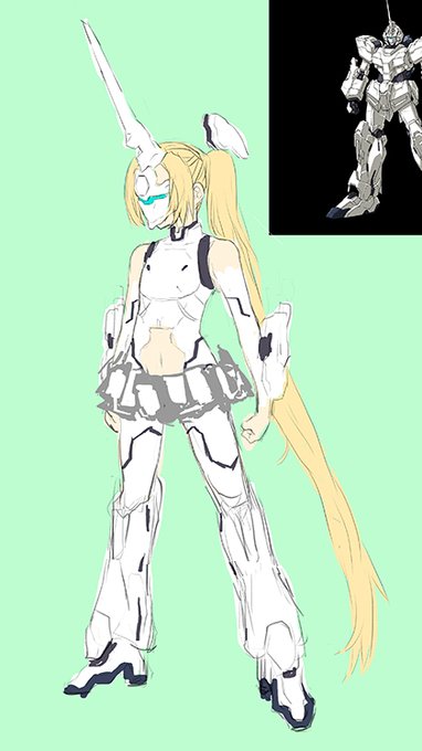 変身後に露出度上がってほしいので、変身前の露出を減らしたいラフ。 