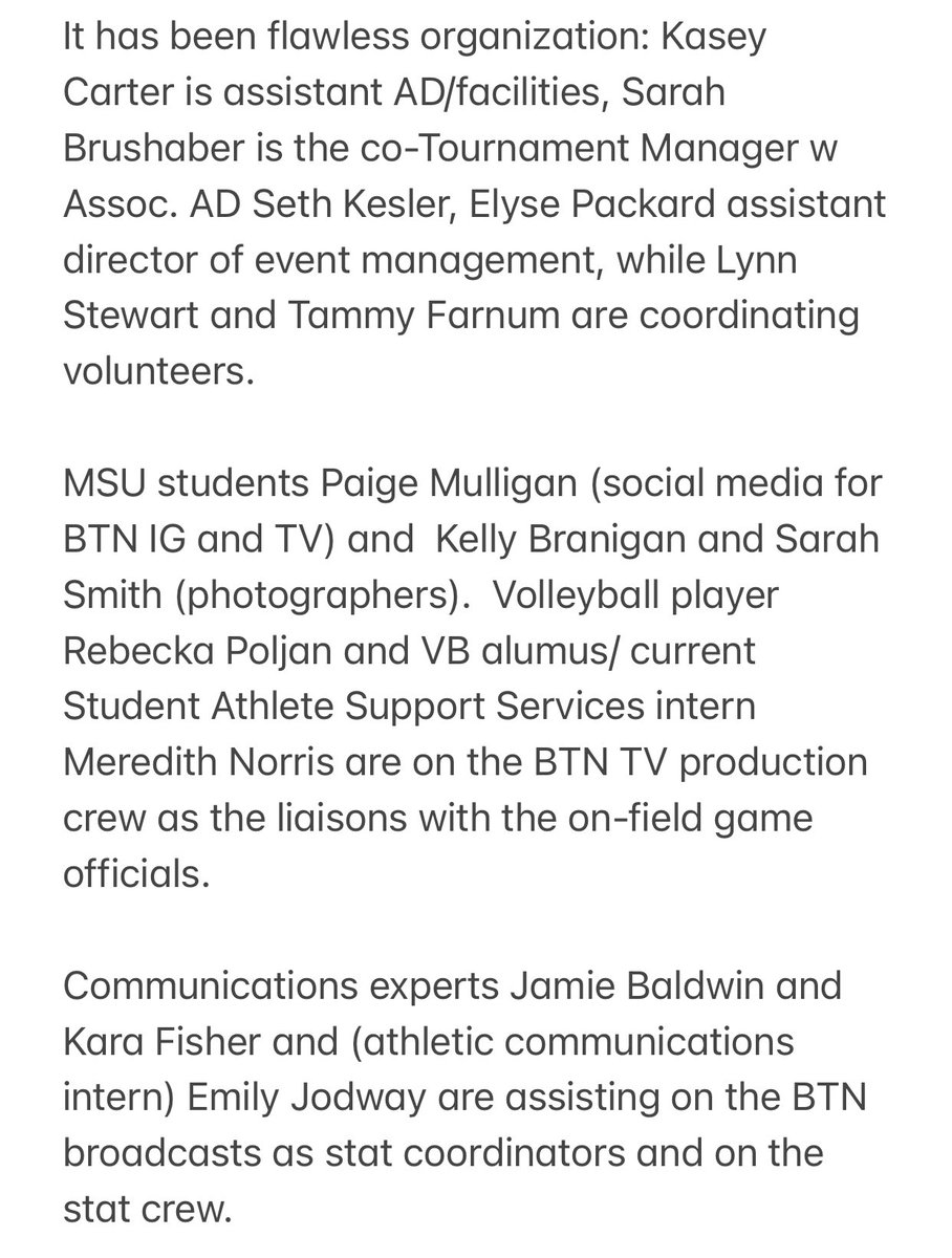 chengelis's tweet photo. Shoutout to the organization here at MSU for the Big Ten Tournament. Who says women can’t run the world 😉 because they’ve done a flawless job running the show here: https://t.co/htJGt5Mdch