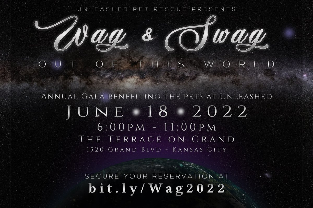 🌟 Join us for the fundraising event of the year. 🌟
🌔🌎 Wag &amp; Swag 2022 - Out Of This World! 🌎🌔
✨🪐➡️ bit.ly/Wag2022 ⬅️🪐✨