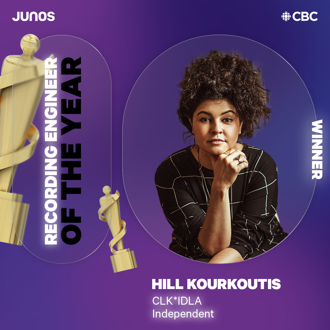 TheJUNOAwards's tweet photo. And the winner for Recording Engineer of the Year is…

@HillKourkoutis https://t.co/lI2cDseBdF