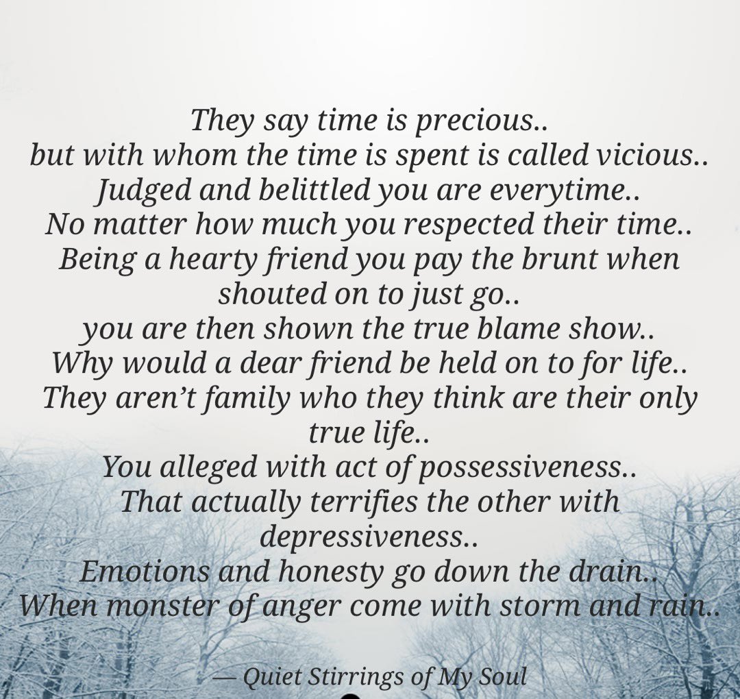 Aquarian_Alisha's tweet photo. #Poetry
My second attempt on composition that did not get posted when I wrote..
First poem was on innocence, this one is on ups and downs of friendship at the end point!
Quiet Stirrings of My Soul
#flavoursoflife #blogging #writing #sadpoetry #expressionofsadness #genre https://t.co/q3HJQQv4Gt