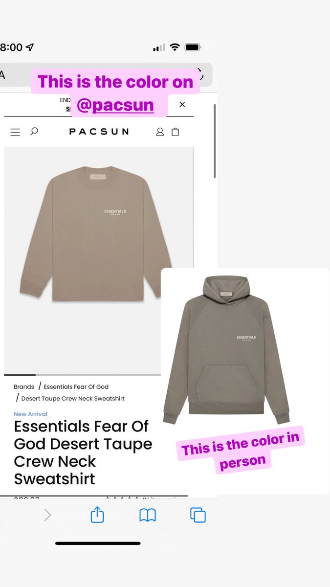 DO NOT PURCHASE  FoG Essentials on <a href="/PacSun/">pacsun</a>. It is non-refundable and exchangeable. the color I ordered but received. #방탄소년단
 #btsarmy #BTS_Proof #BTSCOMEBACK2022