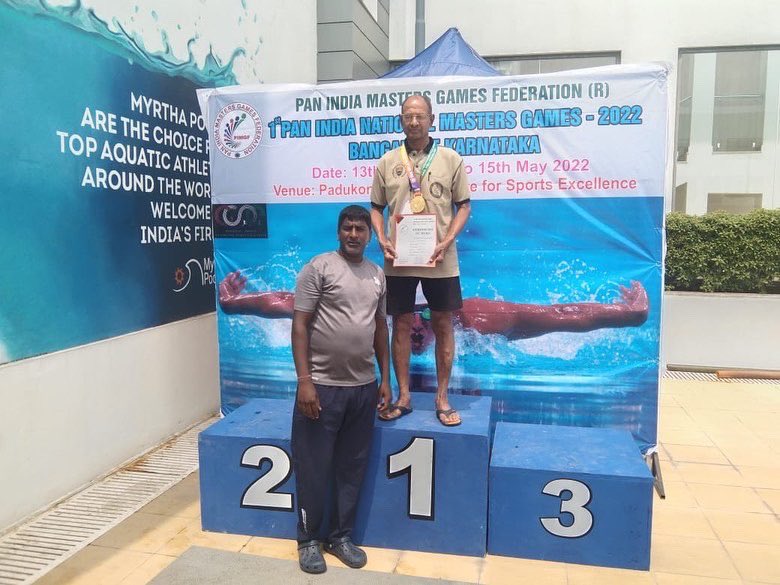 MLRLaxmanReddy's tweet photo. Happy to share that it was a wonderful experience at the 1st ever PAN India National Masters Games - Won a #GoldMedal🥇 in both 200m Freestyle, 100m breaststroke &amp; a #Silvermedal🥈 in 100m Freestyle swimming.

#swimming #athelete #masterathlete https://t.co/tXchiRYuLA