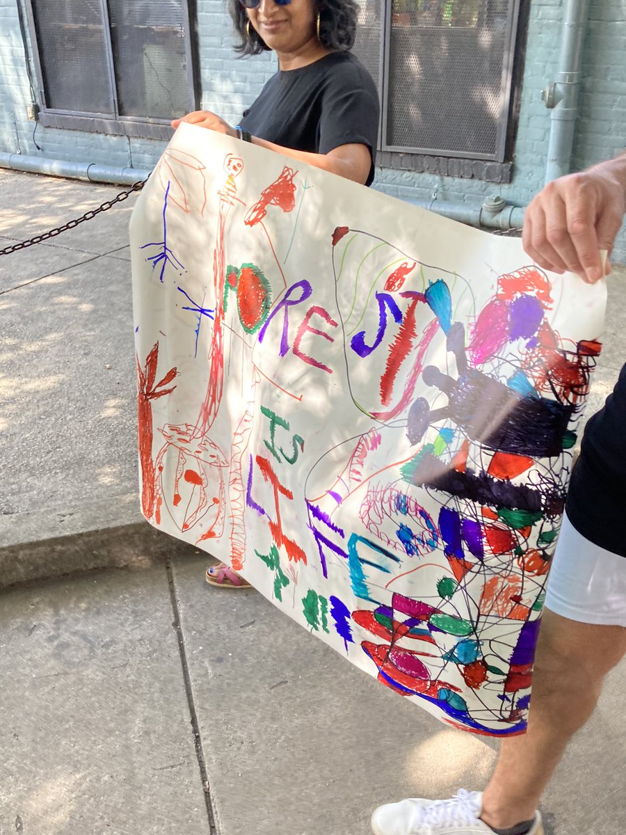defendATLforest's tweet photo. Signs and banners at the Children’s March to Stop Cop City &amp; Defend the Atlanta Forest https://t.co/DE08Ui6pv9