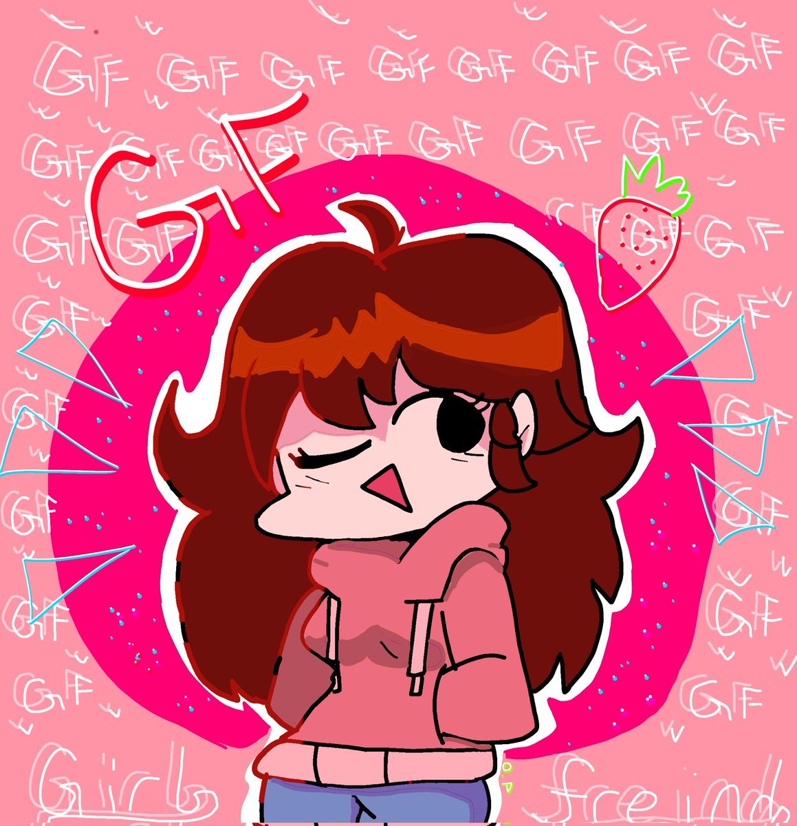 officialprickly's tweet image. Gf in a hoodie :&amp;gt;  🍓 #FNF #fnfgf #fnfgirlfriend #fnffam #fridaynightfunkinfanart