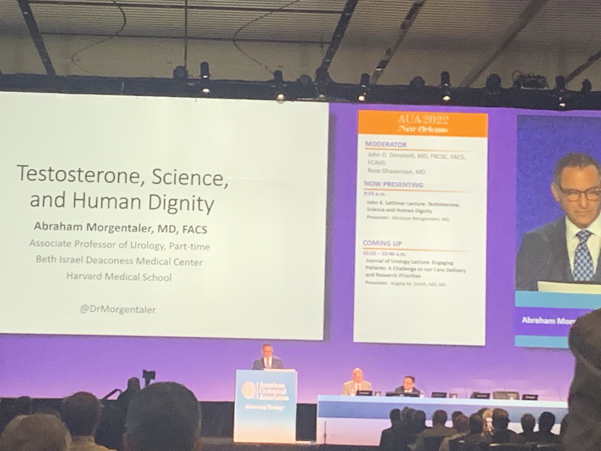 AndrogensJ's tweet photo. Dr Morgentaler giving an incredible Lattimore lecture at the American Urological Association in New Orleans 2022 What a great story of Humanity of Medicine in the current climate! #AUA2022 https://t.co/4RQ84PqfAm