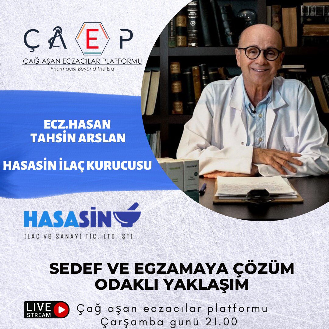 cagasaneczlar's tweet photo. “Sedef ve Egzamaya Çözüm Odaklı Yaklaşım” konulu yayınımızda Hasasin İlaç Kurucusu Ecz. Hasan Tahsin Arslan ile birlikteyiz. 🌿 18 Mayıs Çarşamba günü saat 21.00'de gerçekleşecek yayınımıza hepinizi bekliyoruz! ✨ https://t.co/OHUeX2mW6h