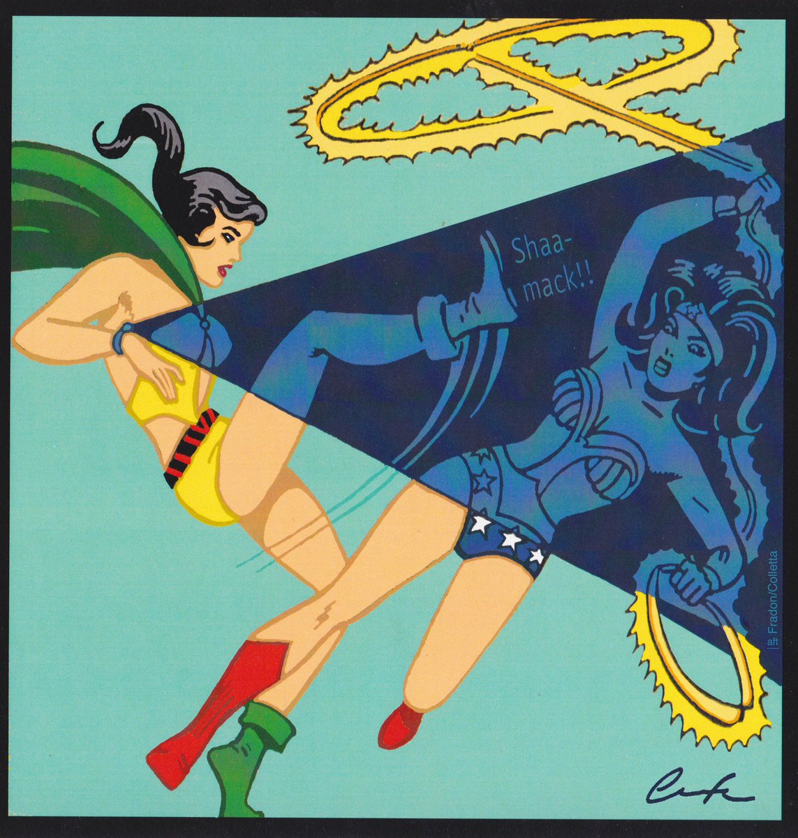 ChuckBrouilette's tweet photo. #OnThisDay in 1941 #PhantomLady debuted in #PoliceComics #1 #SenatorsDaughter #SandraKnight confoundsKidnappers&amp;saves #DrRaphael using a #BlackLightProjector #QualityComics #adventuress moves2 #FoxFeatureSyndicate in late40s as #goodGirlArtIcon then @DCComics #JLA #EarthX in 1973 https://t.co/MlGblnYXXM