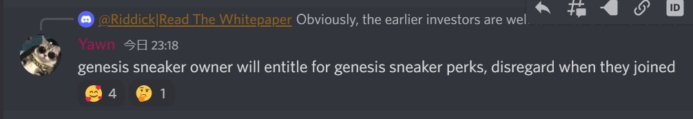Q. 什么时候拥有Genesis球鞋，是否与领取各种Genesis福利有关？

 A. 在分配 Genesis 利益时，所有 Genesis 所有者均有权获得。
 他们什么时候得到创世纪并不重要。 https://t.co/vvHrBJ2ElW