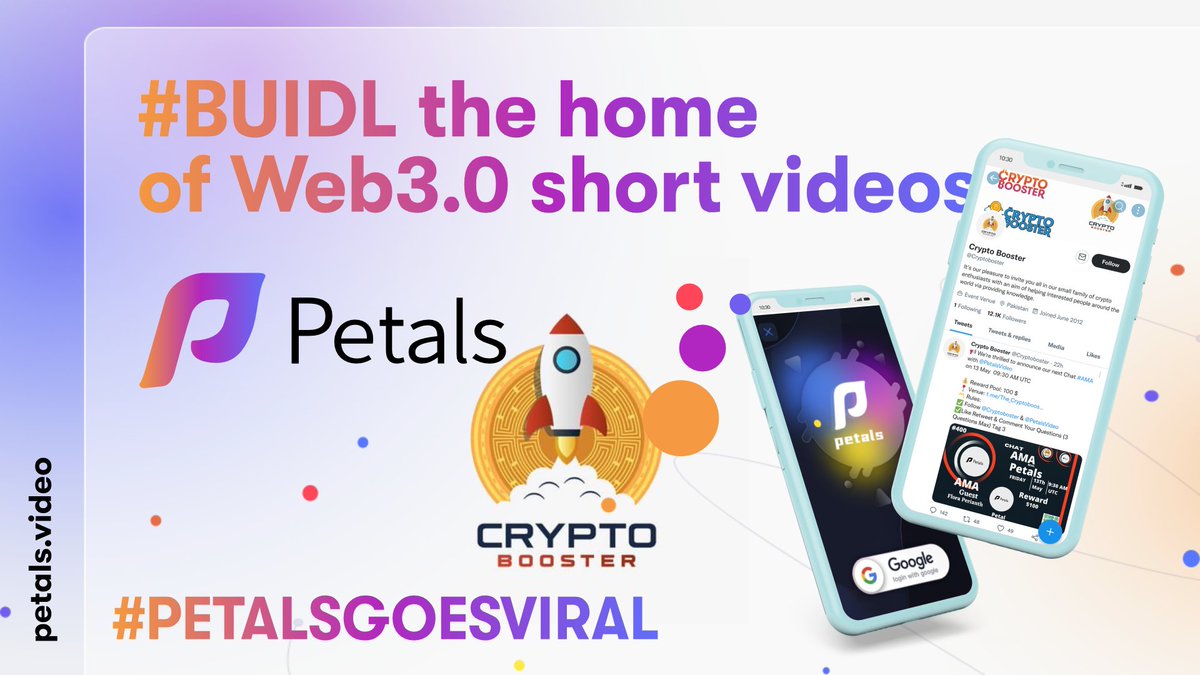 PetalsVideo (@petalsvideo) on Twitter photo 🎁 LET'S GO VIRAL #giveaway #PetalsVideo X #Cryptoboster
#Petals is a Web 3.0 short video creation and social platform.
Join the movement to earn $10 rewards each for 15 participants.
1️⃣Follow <a href="/PetalsVideo/">PetalsVideo</a> & <a href="/Cryptoboster/">Crypto Booster</a>
2️⃣ Like, RT, tag 4 friends
3️⃣ Comment #PETALSGOESVIRAL 🎁 LET'S GO VIRAL #giveaway #PetalsVideo X #Cryptoboster
#Petals is a Web 3.0 short video creation and social platform.
Join the movement to earn $10 rewards each for 15 participants.
1️⃣Follow <a href="/PetalsVideo/">PetalsVideo</a> & <a href="/Cryptoboster/">Crypto Booster</a>
2️⃣ Like, RT, tag 4 friends
3️⃣ Comment #PETALSGOESVIRAL