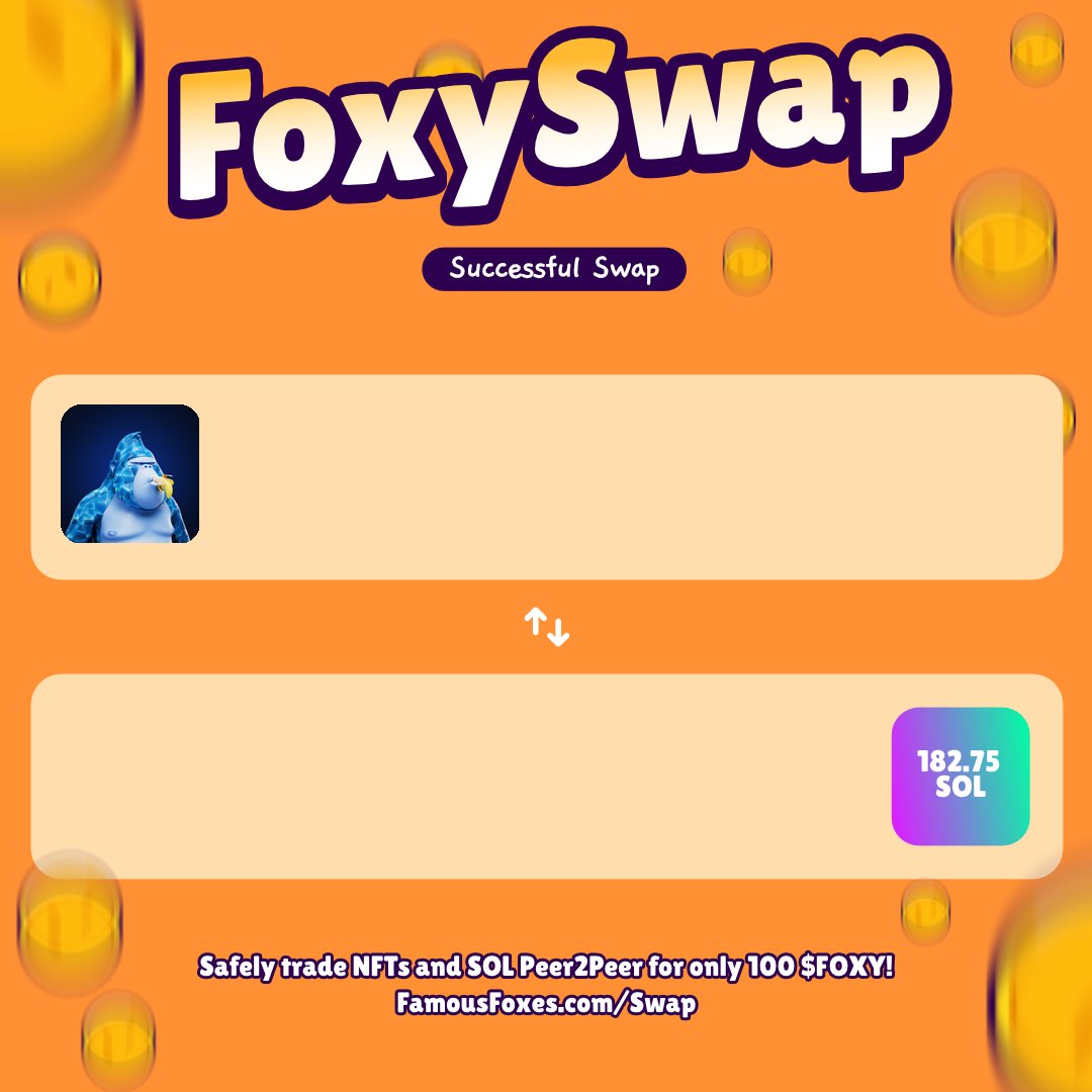fffsales's tweet photo. New swap completed! @FamousFoxFed #FamousFoxes
Use FoxySwap for secure P2P swaps. https://t.co/ZiIWaYzkV9