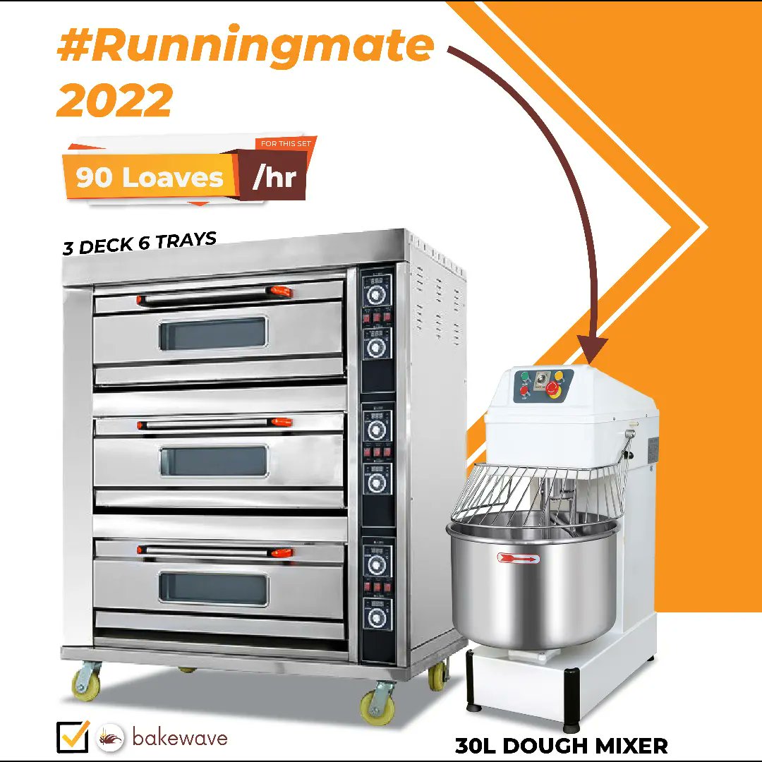 BakewaveLtd's tweet photo. We bring to you our running mates for this year, the best combo for your bakery. In these packages these deck ovens pair up well with their various dough mixers to give you maximum production at affordable rates. Isn't that amazing?😃😃

#bakewaveKE #runningmate #kenyanbaker https://t.co/CGBvCK0TDf