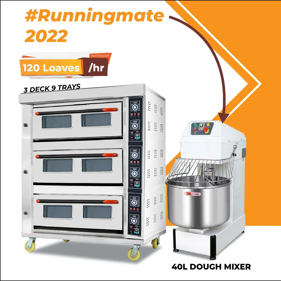 BakewaveLtd's tweet photo. We bring to you our running mates for this year, the best combo for your bakery. In these packages these deck ovens pair up well with their various dough mixers to give you maximum production at affordable rates. Isn't that amazing?😃😃

#bakewaveKE #runningmate #kenyanbaker https://t.co/CGBvCK0TDf