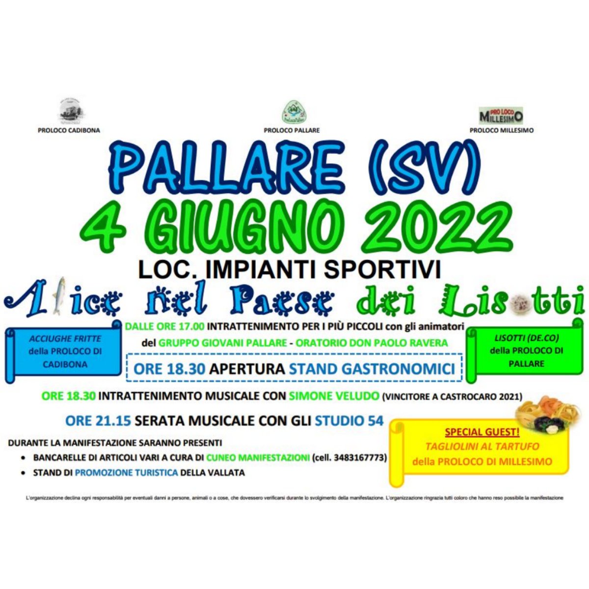 ProLocoPallare's tweet photo. GUESS WHO IS BACK?! 😜😎

SABATO 4 GIUGNO 2022 📆📌

ALICE NEL PAESE DEI LISOTTI 😋🤩

NON MANCATE! https://t.co/DsRtN7gX48
