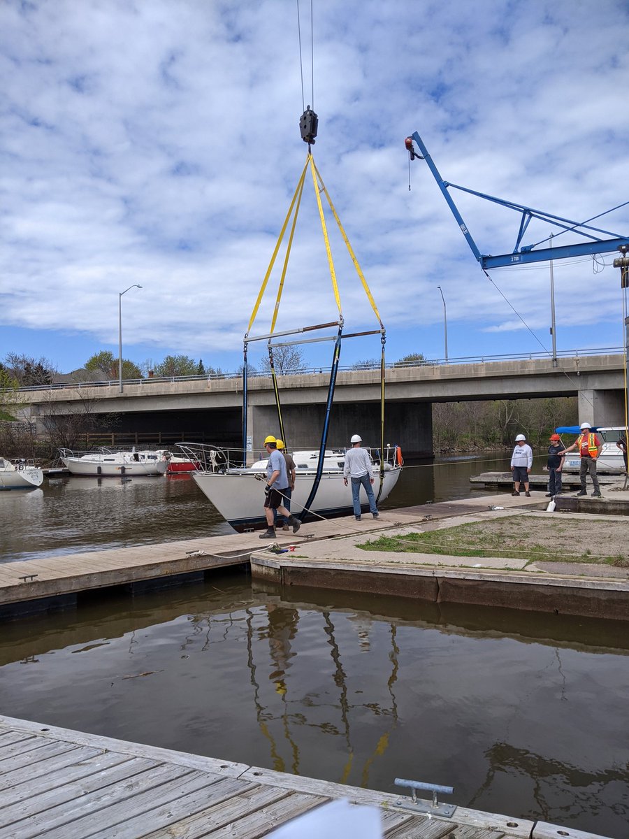 BronteHarbourYC's tweet photo. Wind Dancer is in the water. https://t.co/v1YitHRGne