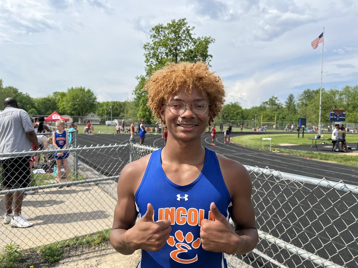 Another win!  Korey W. wins 8th grade long jump. Cats are getting fed! 🔥🔥🔥